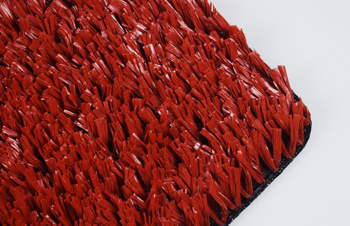 HIERBA DE BALONCESTO DE COLOR ROJO FIBRILADO 12MM